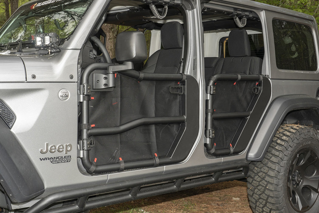Rugged Ridge 13579.54 Fortis Tube Door Cover; Rear; Pair; Black; - Truck Part Superstore