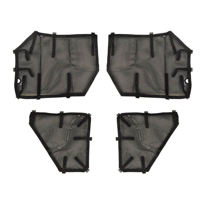 Rugged Ridge 13579.58 Fortis Tube Door Cover; 4 Pc.; Front/Rear; Black; Reinforced Nylon Mesh; - Truck Part Superstore
