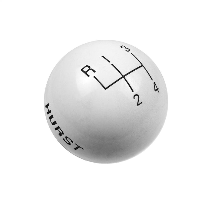 Hurst 1637626 Shifter Knob; White 4-Speed; 3/8 in. 16 Threads; - Truck Part Superstore