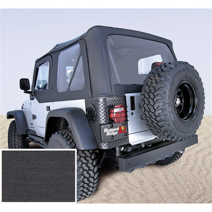 Rugged Ridge 13723.15 Replacement Soft Top; w/Door Skins; 30 mil. Glass; Black Denim; - Truck Part Superstore