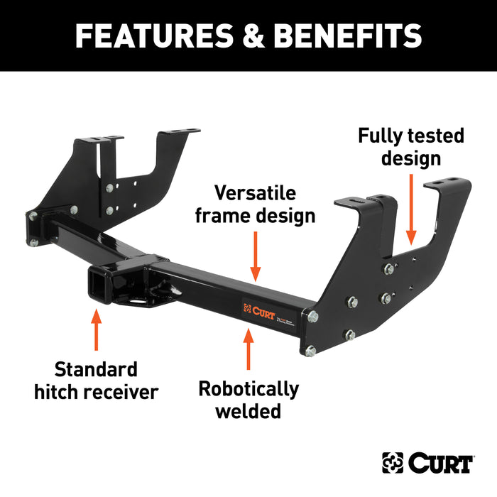 CURT 13901 Class 3 Multi-Fit Trailer Hitch with 2in. Receiver - Truck Part Superstore