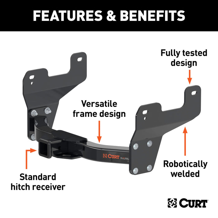 CURT 13903 Class 3 Multi-Fit Trailer Hitch with 2in. Receiver; Select Ford F-150 - Truck Part Superstore