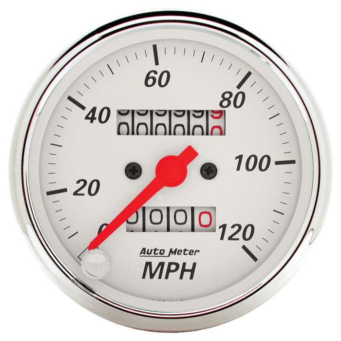AutoMeter 1396 GAUGE; SPEEDOMETER; 3 1/8in.; 120MPH; MECHANICAL; ARCTIC WHITE - Truck Part Superstore