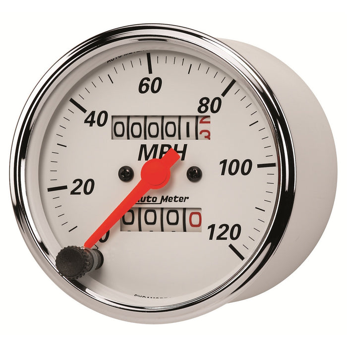 AutoMeter 1396 GAUGE; SPEEDOMETER; 3 1/8in.; 120MPH; MECHANICAL; ARCTIC WHITE - Truck Part Superstore