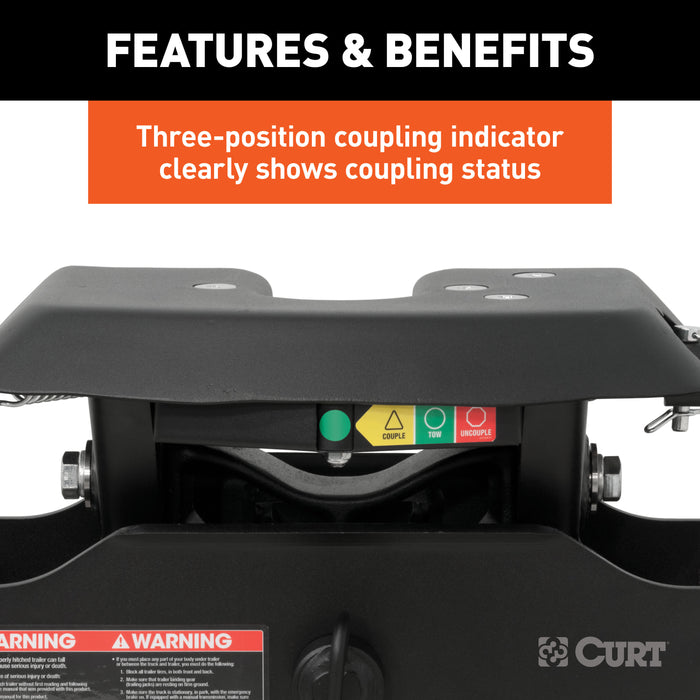 CURT 16092 A20 5th Wheel Hitch; Select Silverado; Sierra 2500; 3500 HD; 8ft. Bed Puck Syste - Truck Part Superstore