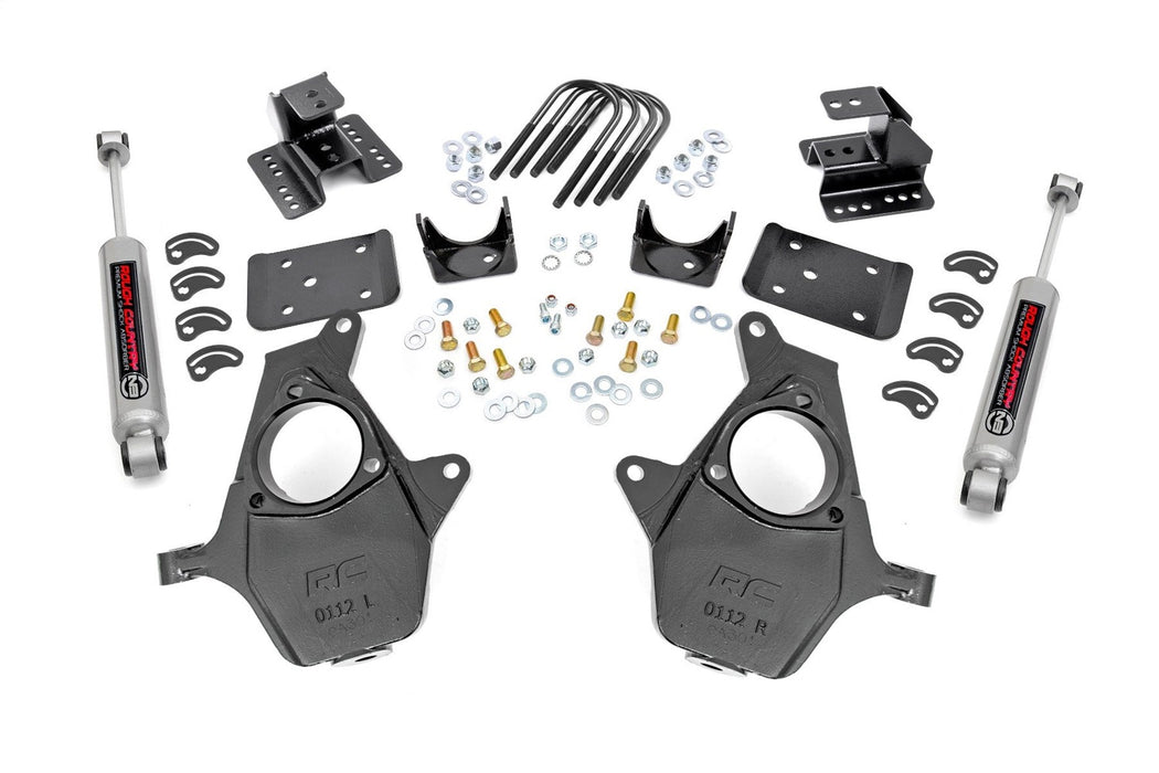 Rough Country 71630 2 Inch Front Lowering Kit 4 Inch Rear Lowering Alum/Stamped Knuckle 14-18 Chevy/GMC 1500 Rough Country - Truck Part Superstore