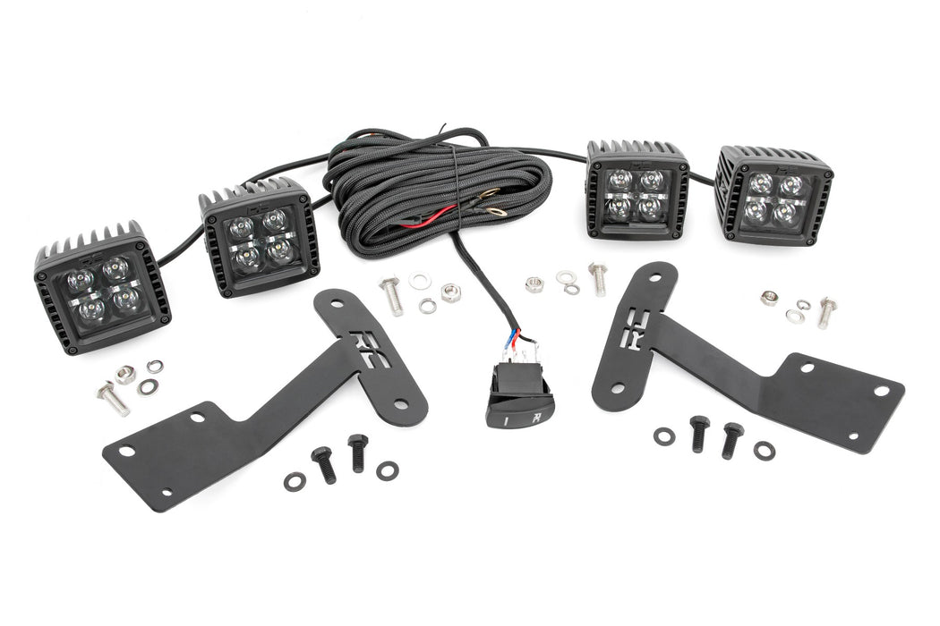 Rough Country 70837 Toyota 2-inch LED Lower Windshield Ditch Kit (14-20 Tundra Black Series w/ Cool White DRL) Rough Country - Truck Part Superstore