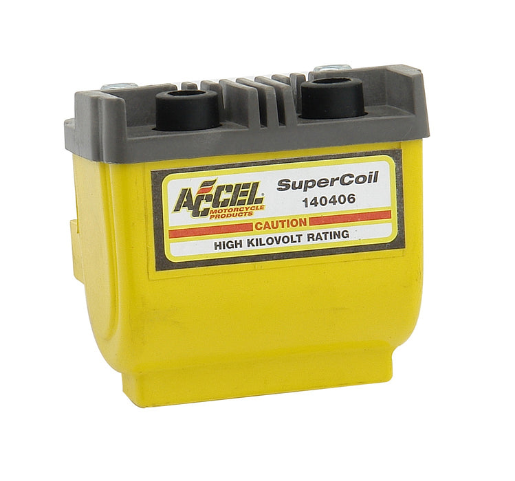 ACCEL 140406 Motorcycle SuperCoil; Dual Fire; 4.7 Ohms Resistance; Points Ignition; Yellow; - Truck Part Superstore