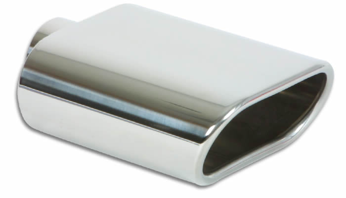 Vibrant Performance 1405 Oval Stainless Steel Tip; 5.5 in.; x 3 in.; Single Wall; Angle Cut; - Truck Part Superstore