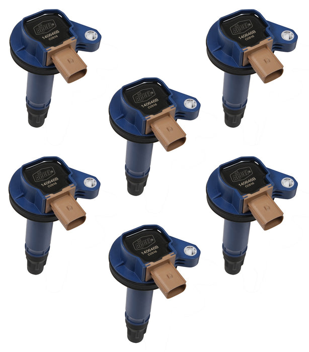 ACCEL 140646B-6 SuperCoil Direct Ignition Coil Set; OEM Replacement; 3 Pin; Blue; Set Of 6; - Truck Part Superstore