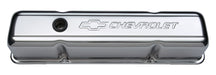 Chevrolet Performance Parts 141-101 Engine Valve Covers Stamped Steel Tall Chrome No Baffle w/ Bowtie Logo Fits SB Chevy Embossed Chevrolet & Bowtie Logos Chevrolet Performance Parts - Truck Part Superstore