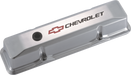 Chevrolet Performance Parts 141-108 Engine Valve Covers Tall Style Die Cast Polished with Bowtie Logo SB Chevy Recessed Black Chevrolet & Red Bowtie Logos Chevrolet Performance Parts - Truck Part Superstore