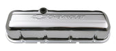 Chevrolet Performance Parts 141-115 Engine Valve Covers Stamped Steel Tall Chrome w/ Bowtie Logo Fits BB Chevy Embossed Chevrolet & Bowtie Logos Chevrolet Performance Parts - Truck Part Superstore