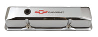 Chevrolet Performance Parts 141-117 Engine Valve Covers Tall Style Die Cast Chrome with Bowtie Logo For SB Chevy Recessed Black Chevrolet & Red Bowtie Logos Chevrolet Performance Parts - Truck Part Superstore