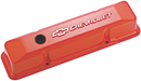 Chevrolet Performance Parts 141-120 Chevrolet & Bowtie Emblem Die-Cast Valve Covers Raised Emblem Orange Raised Chevrolet & Bowtie Logos Chevrolet Performance Parts - Truck Part Superstore