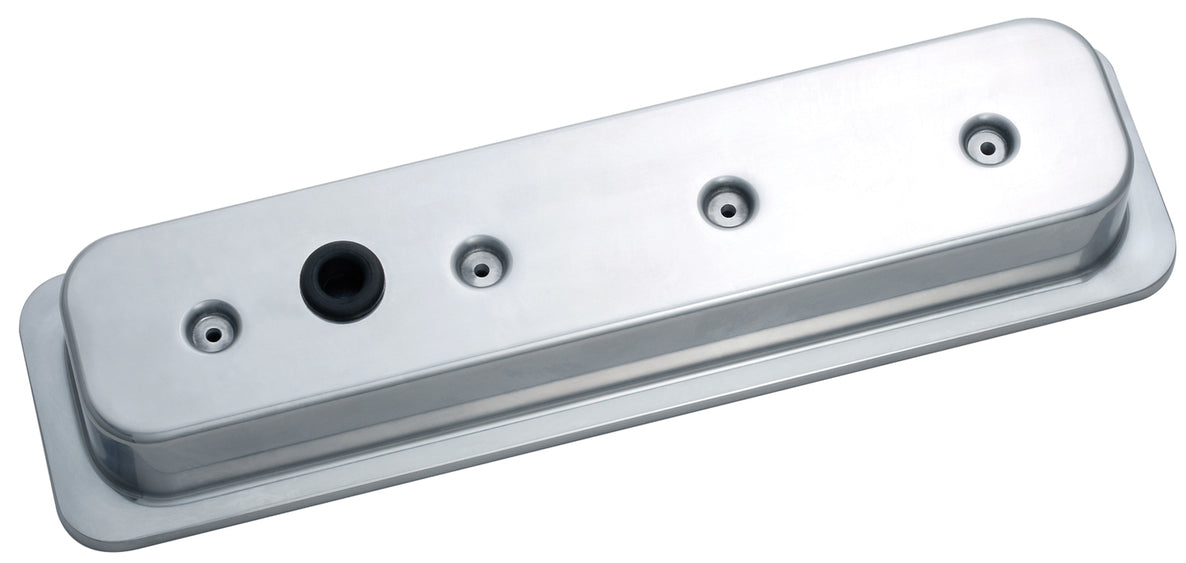 Chevrolet Performance Parts 141-134 Engine Valve Covers Center Bolt Style Die Cast Polished w/ No Logo SB Chevy No Logos Chevrolet Performance Parts - Truck Part Superstore