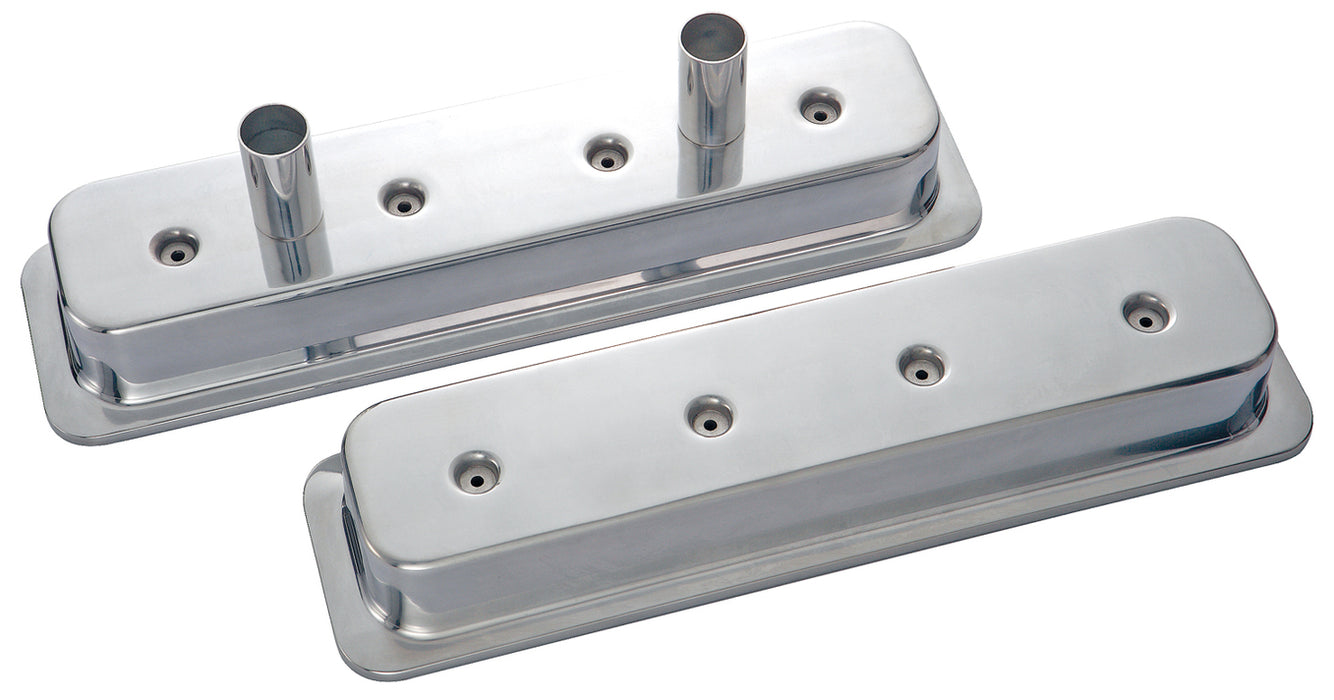 Chevrolet Performance Parts 141-139 Engine Valve Covers Circle Track-Center Bolt Die Cast w/Tubes SB Chevy Chevrolet Performance Parts - Truck Part Superstore
