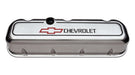 Chevrolet Performance Parts 141-142 Engine Valve Covers Tall Style Die Cast Polished with Bowtie Logo BB Chevy Recessed Black Chevrolet & Red Bowtie Logos Chevrolet Performance Parts - Truck Part Superstore