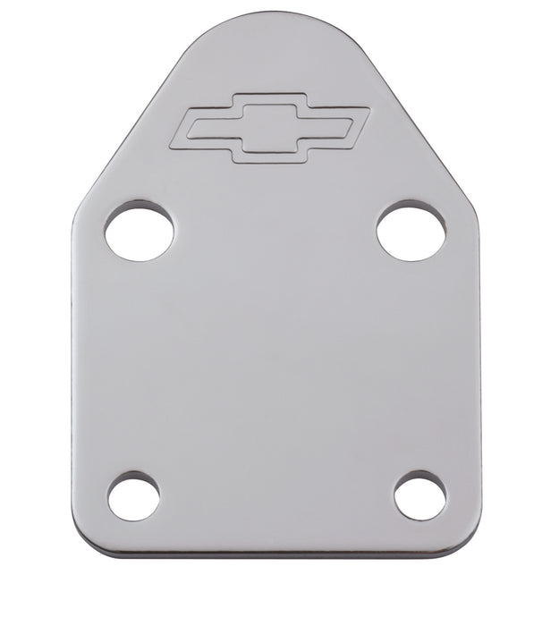 Chevrolet Performance Parts 141-210 Fuel Pump Block-Off Plate Chrome with Bowtie Logo Fits SB Chevy V8 Engines Chevrolet Performance Parts - Truck Part Superstore