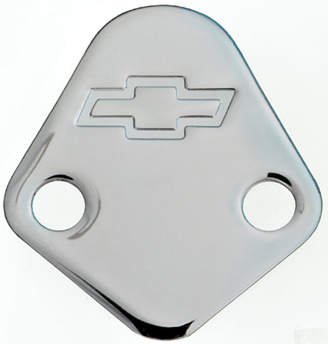 Chevrolet Performance Parts 141-211 Fuel Pump Block-Off Plate Chrome with Bowtie Logo Fits BB Chevy V8 Engines Chevrolet Performance Parts - Truck Part Superstore