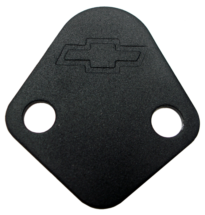 Chevrolet Performance Parts 141-213 Fuel Pump Block-Off Plate Blk Crinkle with Bowtie Fits BB Chevy V8 Engines Chevrolet Performance Parts - Truck Part Superstore