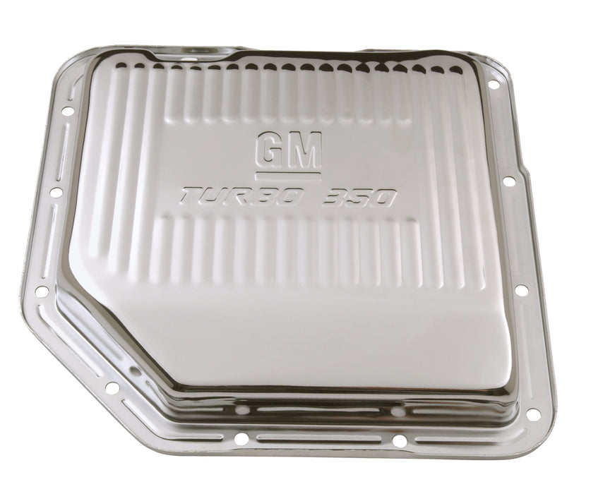Chevrolet Performance Parts 141-250 Transmission Oil Pan GM Logo Chrome GM Turbo 350 Trans Drain Plug Included Chevrolet Performance Parts - Truck Part Superstore