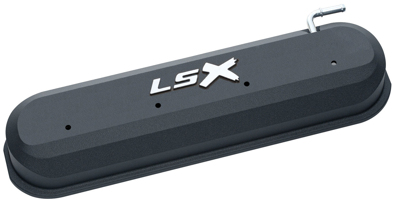 Chevrolet Performance Parts 141-256 Raised LSX Emblem Aluminum Valve Covers, Black Crinkle, LS Engines Raised & Milled LSX Logo Chevrolet Performance Parts - Truck Part Superstore