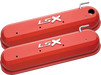 Chevrolet Performance Parts 141-257 Raised LSX Emblem Aluminum Valve Covers, Chevy Orange, LS Engines Raised & Milled LSX Logo Chevrolet Performance Parts - Truck Part Superstore