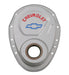 Chevrolet Performance Parts 141-363 Timing Chain Cover Gray Steel With Chevy and Bowtie Logo For SB Chevy 69-91 Chevrolet Performance Parts - Truck Part Superstore