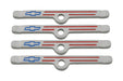 Chevrolet Performance Parts 141-366 Engine Valve Cover Holdown Clamps Gray with Blue Bowtie Logo SB Chevy 4 Pcs Red Lines & Blue Bowties Chevrolet Performance Parts - Truck Part Superstore