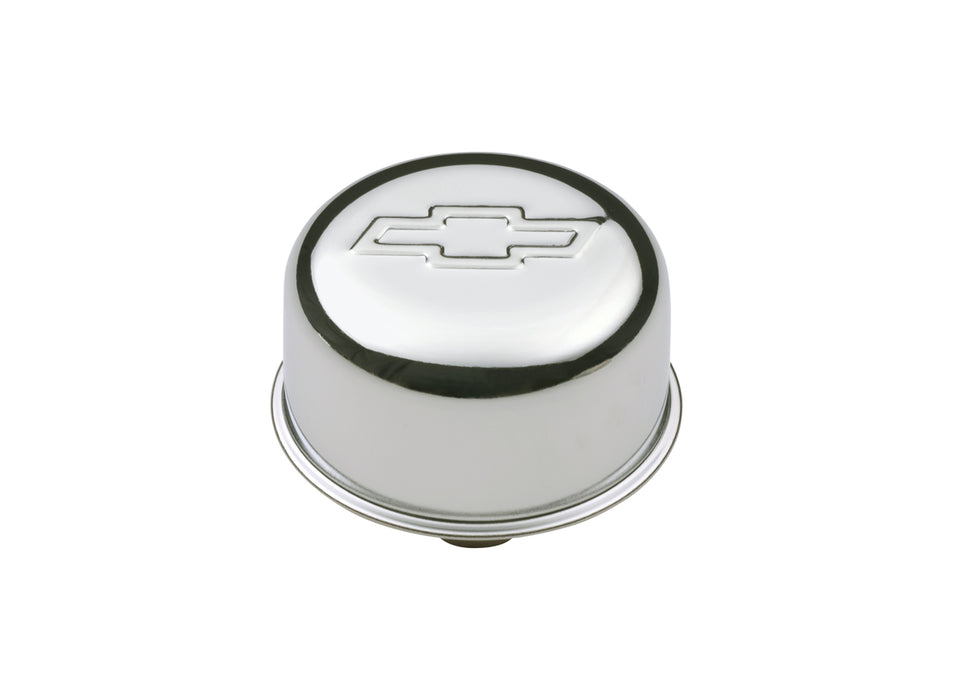 Chevrolet Performance Parts 141-616 Engine Valve Cover Breather 3 Inch Diameter Chevy Logo Push-In Style Chrome Chevrolet Performance Parts - Truck Part Superstore