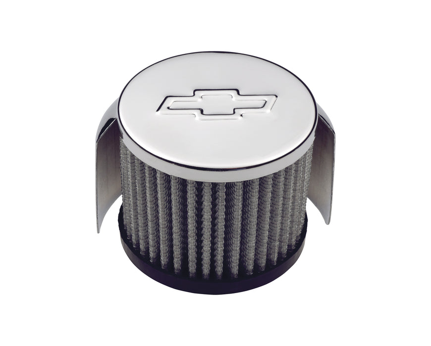 Chevrolet Performance Parts 141-621 Engine Valve Cover Breather 3 Inch Diameter Chevy Logo Push-In Style w/Hood Chrome Chevrolet Performance Parts - Truck Part Superstore