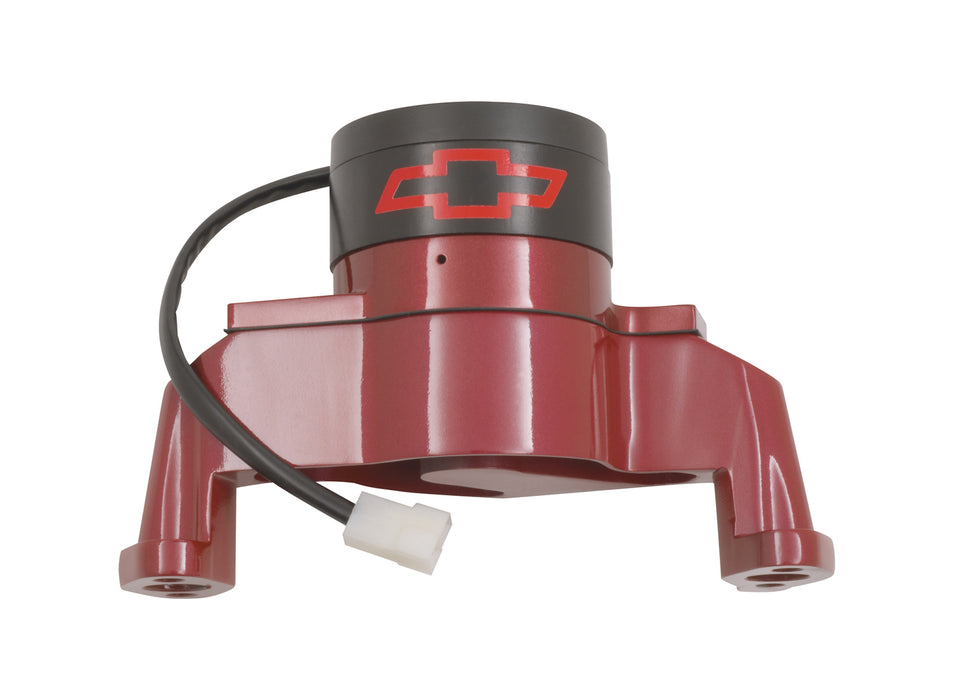 Chevrolet Performance Parts 141-652 Electric Engine Water Pump Aluminum Red with Bowtie Logo Fits SB Chevy Chevrolet Performance Parts - Truck Part Superstore