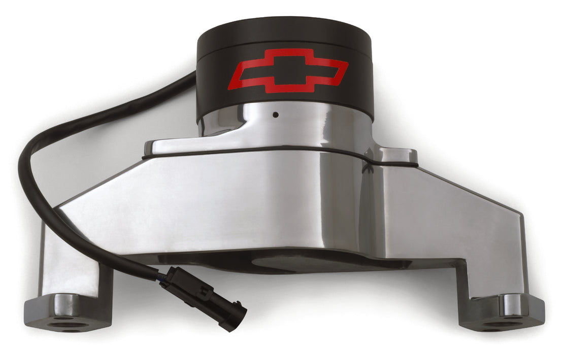 Chevrolet Performance Parts 141-671 Electric Engine Water Pump Aluminum Chrome with Bowtie Logo Fits BB Chevy Chevrolet Performance Parts - Truck Part Superstore