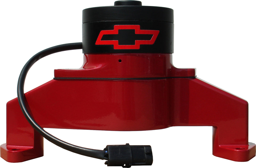 Chevrolet Performance Parts 141-672 Electric Engine Water Pump Aluminum Red with Bowtie Logo Fits BB Chevy Chevrolet Performance Parts - Truck Part Superstore