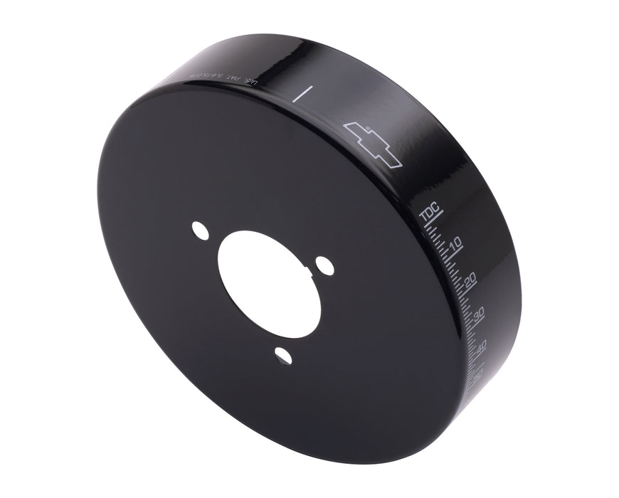 Chevrolet Performance Parts 141-727 Engine Harmonic Balancer Cover For SB Chevy using 6-3/4 Inch Damper Black Chevrolet Performance Parts - Truck Part Superstore