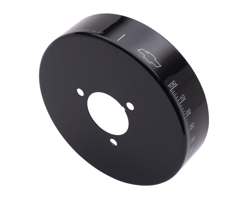 Chevrolet Performance Parts 141-728 Engine Harmonic Balancer Cover For SB Chevy using 8 Inch Damper Black Chevrolet Performance Parts - Truck Part Superstore
