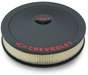 Chevrolet Performance Parts 141-752 Engine Air Cleaner Kit 14 Inch Diameter Black Crinkle Chevy Lettering W/Bowtie Nut Chevrolet Performance Parts - Truck Part Superstore