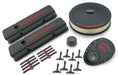 Chevrolet Performance Parts 141-758 Engine Dress-Up Kit Black Crinkle Finish Red Bowtie Red Letters For SB Chevy Tall Painted Chevrolet Performance Parts - Truck Part Superstore