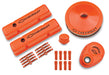 Chevrolet Performance Parts 141-780 Engine Dress-Up Kit Orange w/Black Bowtie Logo Fits SB Block Chevy Engines Tall Powdercoat Chevrolet Performance Parts - Truck Part Superstore