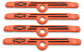 Chevrolet Performance Parts 141-782 Engine Valve Cover Holdown Clamps Orange with Black Bowtie Logo SB Chevy 4 Pc Black Lines & Bowties Chevrolet Performance Parts - Truck Part Superstore