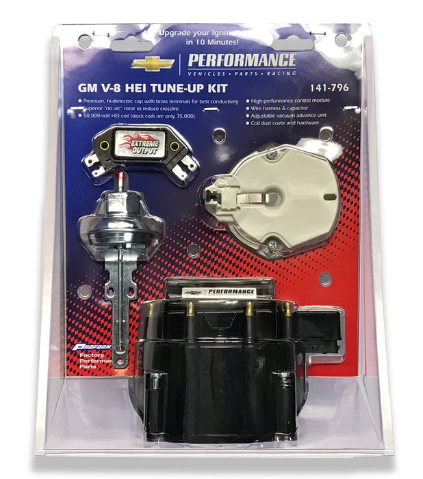 Chevrolet Performance Parts 141-796 Engine Distributor Tune-Up Kit Fits GM HEI V8 Dist w/Internal Coil Black Cap Chevrolet Performance Parts - Truck Part Superstore