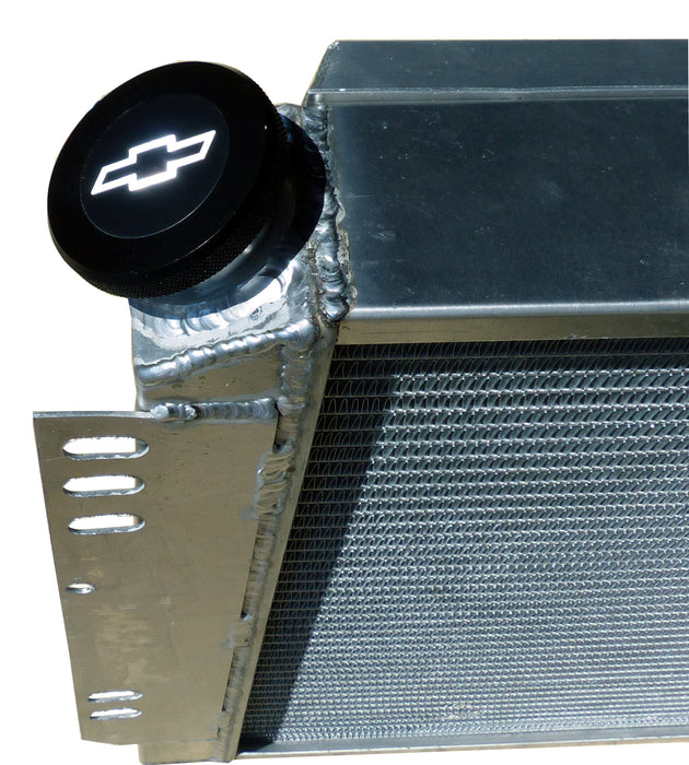 Chevrolet Performance Parts 141-820 Twist-On RaDiametertor Cap Chevrolet Bowtie Emblem Black Anodized Billet Aluminum Chevrolet Performance Parts - Truck Part Superstore