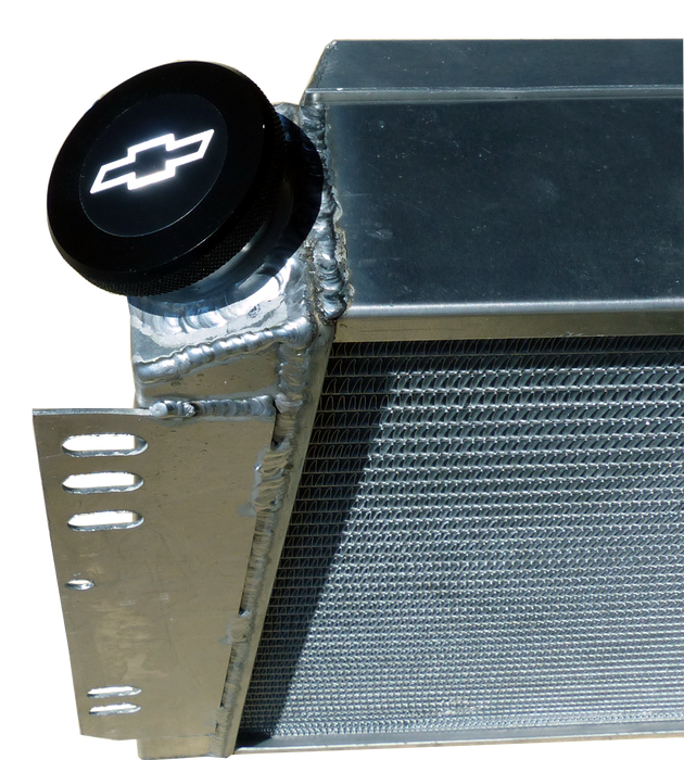 Chevrolet Performance Parts 141-820 Twist-On RaDiametertor Cap Chevrolet Bowtie Emblem Black Anodized Billet Aluminum Chevrolet Performance Parts - Truck Part Superstore