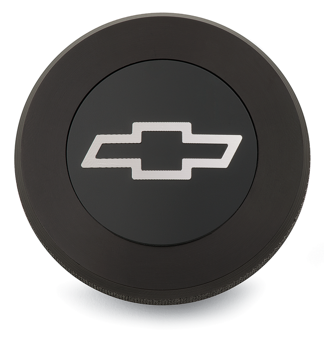 Chevrolet Performance Parts 141-820 Twist-On RaDiametertor Cap Chevrolet Bowtie Emblem Black Anodized Billet Aluminum Chevrolet Performance Parts - Truck Part Superstore