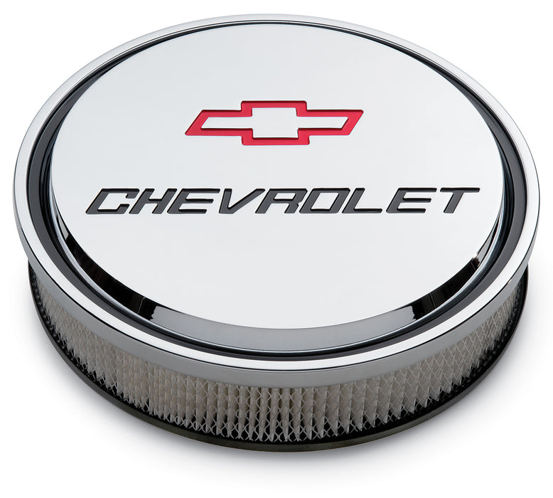 Chevrolet Performance Parts 141-835 14 Inch Air Cleaner Kit Alunimum Chrome Recessed Chevy and Bowtie Emblems Chevrolet Performance Parts - Truck Part Superstore