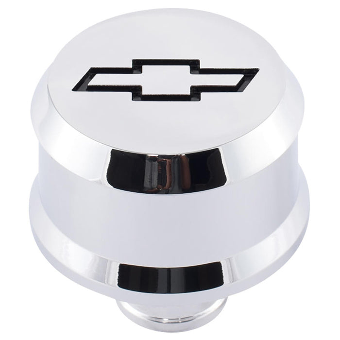ProForm 141-852 Slant-Edge Aluminum Push-In Air Breather Cap Chrome Finish Recessed Black Bowtie Emblem Proform - Truck Part Superstore