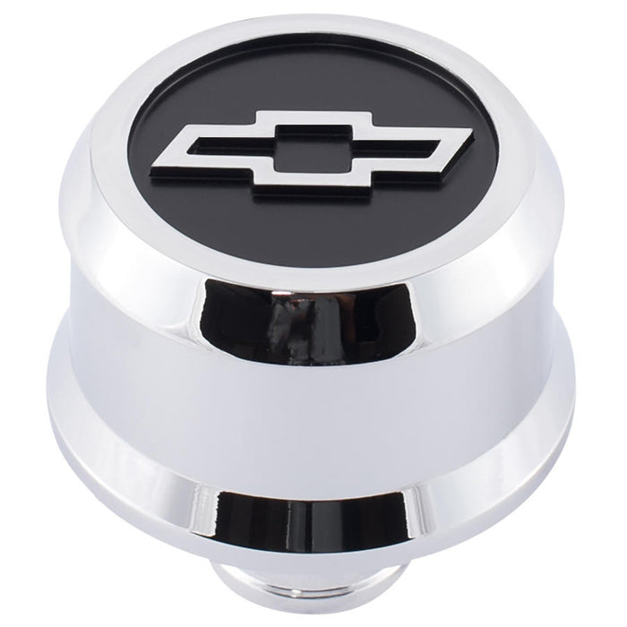 ProForm 141-856 Slant-Edge Aluminum Push-In Air Breather Cap Chrome Finish Blackfield Bowtie Emblem Proform - Truck Part Superstore