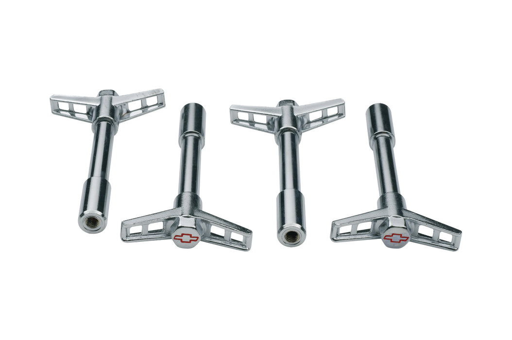 Chevrolet Performance Parts 141-902 Engine Valve Cover Wing Nuts Steel Chrome Red Bowtie Logo 1/4-20 Thread 4pc Red Bowtie Chevrolet Performance Parts - Truck Part Superstore