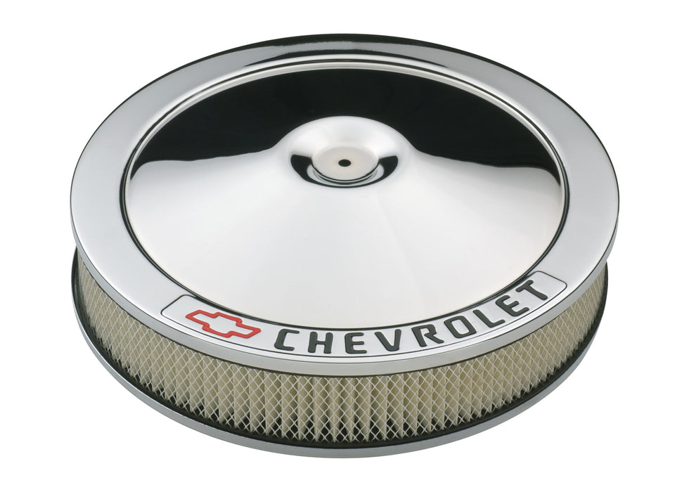 Chevrolet Performance Parts 141-906 Carburetor Air Cleaner Kit 14 Inch Diameter Chevrolet Lettering Chrome Chevrolet Performance Parts - Truck Part Superstore